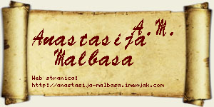 Anastasija Malbaša vizit kartica